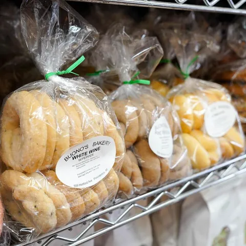 Packaged biscuits on the bakery rack