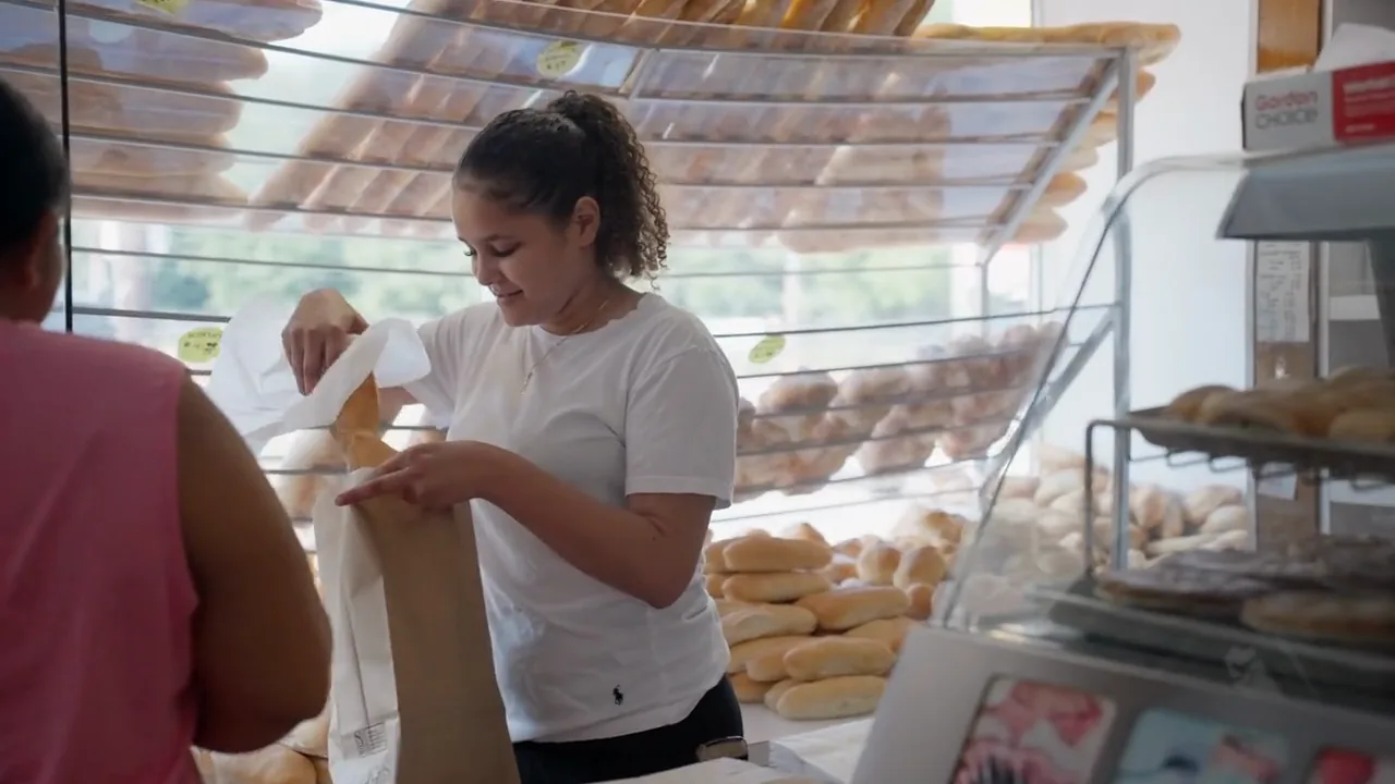 An order being bagged for a customer at Buono’s counter